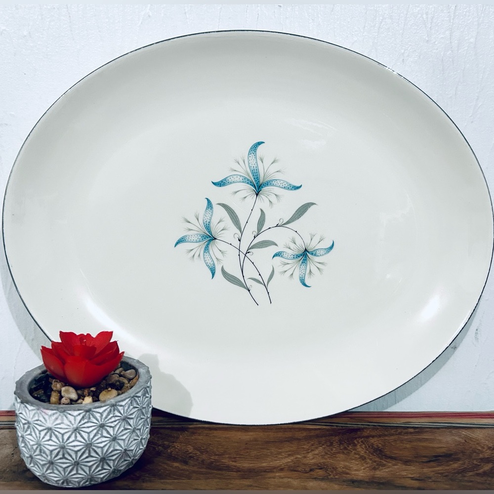 Hanover China - Melody Pattern - Large Oval Platter - Homer Laughlin Rhythm Shap